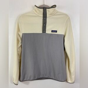 Patagonia Lightweight Snap-T Pullover Women’s M Creme Grey Colorblock Granola